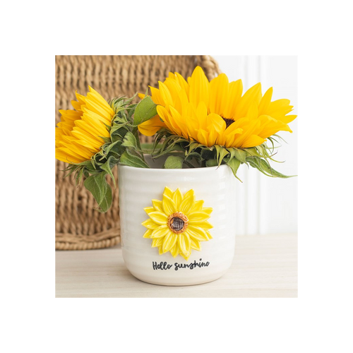 Matching ceramic sunflower plant pot included in the Hello Sunshine jug and plant pot pair